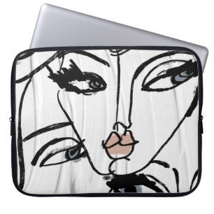Funda Para Portátil Arte minimalista de línea de mujeres