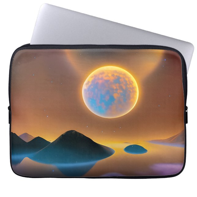 Funda Para Portátil Arte paisajístico lunar (Frente)