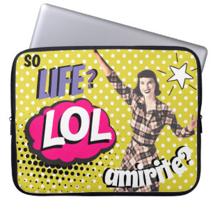 Funda Para Portátil Arte Pop Comic Retro Señora Divertida