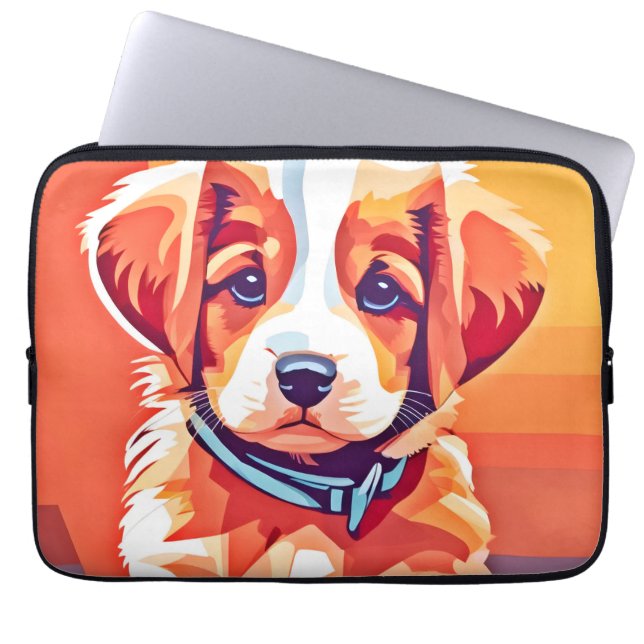 Funda Para Portátil Arte pop de cachorro curado (Frente)