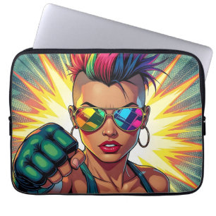 Funda Para Portátil Arte pop de la lesbiana LGBT Mohawk Uppercut