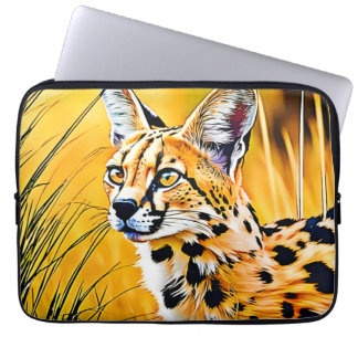Funda Para Portátil Arte serval africano