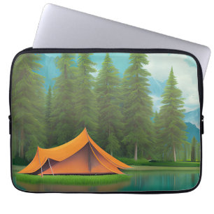 Funda Para Portátil Arte Temático de Camping   Tienda de campaña en el
