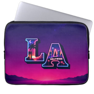 Funda Para Portátil Arte tipográfico neón al estilo California de los