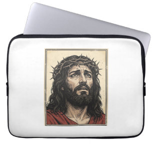 Funda Para Portátil Arte vectorial de retrato religioso de corona de e