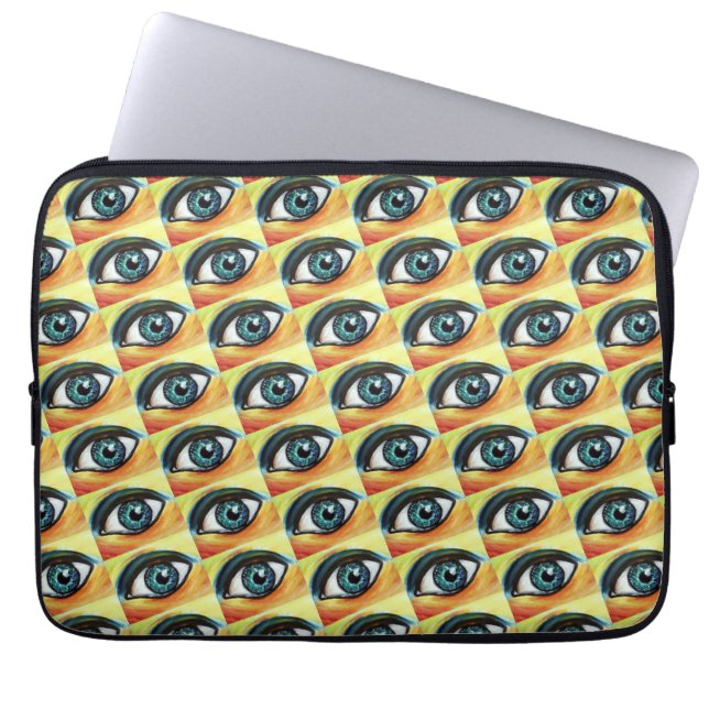 Funda Para Portátil Arte visual de ojos azul (Frente)