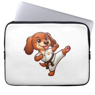 Funda Para Portátil Artes marciales de karate de Dachshund patadas alt