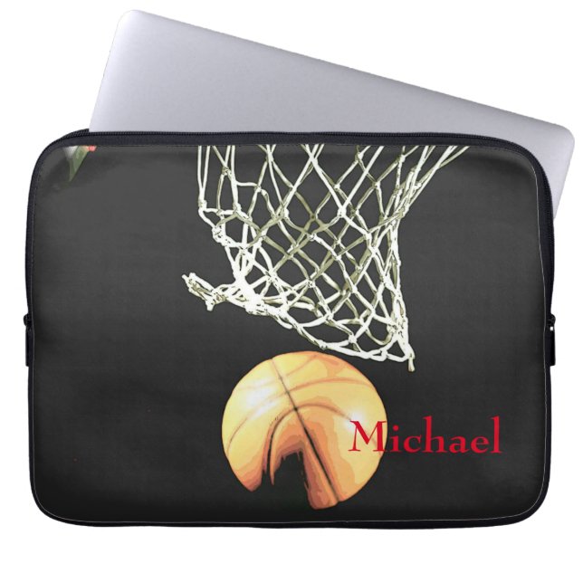 Funda Para Portátil Artesanía de baloncesto, nombre (Frente)