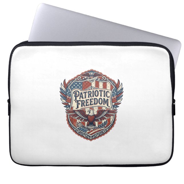 Funda Para Portátil Artista Patriótico de Patchwork (Frente)