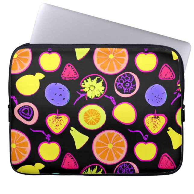Funda Para Portátil Artista vibrante de frutas de neón (Frente)