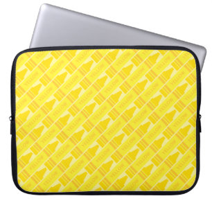 Funda Para Portátil Artsy Patrón de Crayón Amarillo Lindo