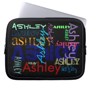 Funda Para Portátil Ashley repite las 6 letras Neoprene Laptop Sleeve