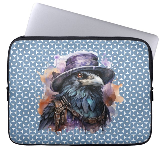 Funda Para Portátil Asistente para acuarela Raven Bird (Frente)