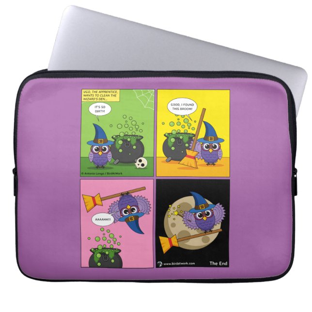 Funda Para Portátil Asistente para aprendices - Cómic de limpieza (Frente)