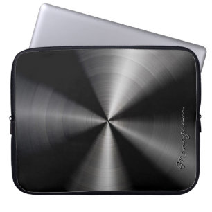 Funda Para Portátil Aspecto de acero inoxidable metálico brillante neg