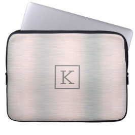 Funda Para Portátil Aspecto metálico-gris plateado de aluminio