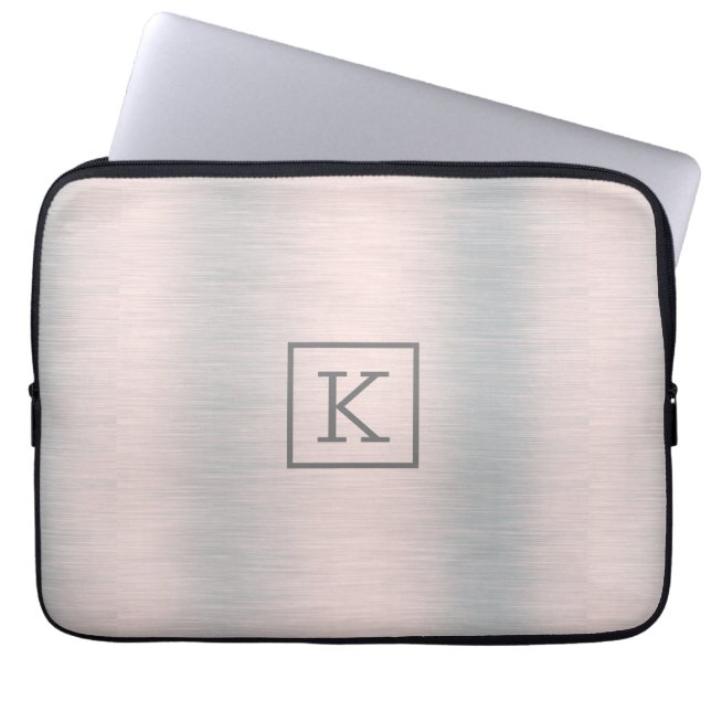 Funda Para Portátil Aspecto metálico-gris plateado de aluminio (Frente)