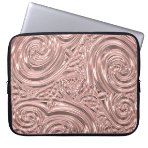 Funda Para Portátil Aspecto metálico rosa elegante arte nuevo abstract
