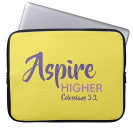 Funda Para Portátil ASPIRE HIGHER Inspirador Cristiano Amarillo