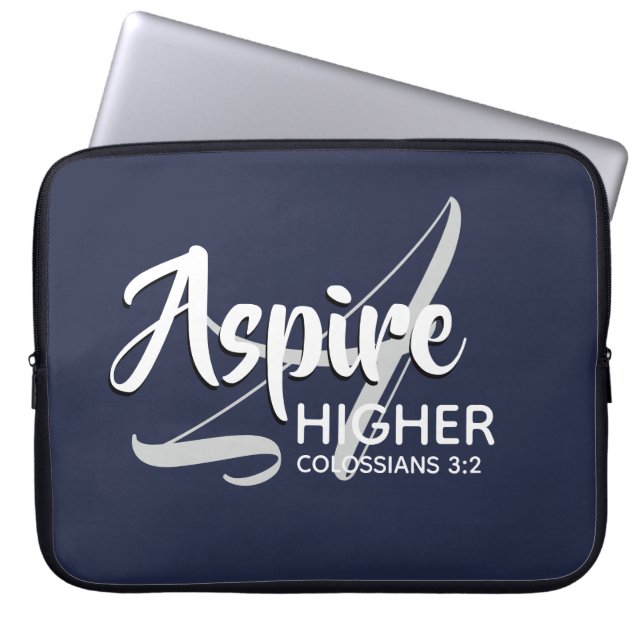 Funda Para Portátil ASPIRE HIGHER Inspirador NAVY Christian (Frente)