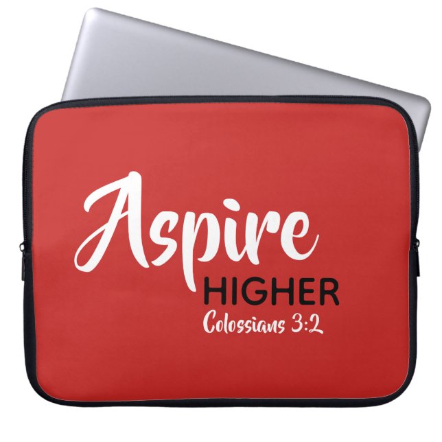 Funda Para Portátil ASPIRE HIGHER Inspiradora Escritura Cristiana (Frente)