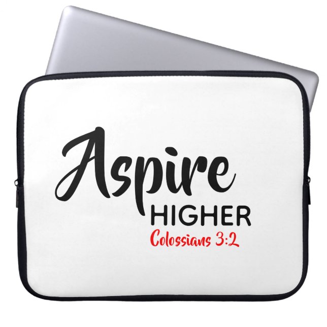 Funda Para Portátil ASPIRE HIGHER Inspiradora Escritura Cristiana (Frente)