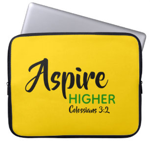 Funda Para Portátil ASPIRE HIGHER Yellow Inspirador Christian