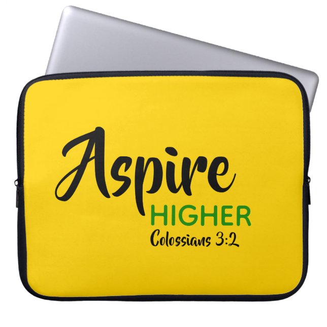 Funda Para Portátil ASPIRE HIGHER Yellow Inspirador Christian (Frente)