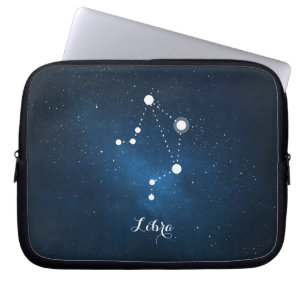 Funda Para Portátil Astrología Azul Nebula Libra Zodiac Rótulo