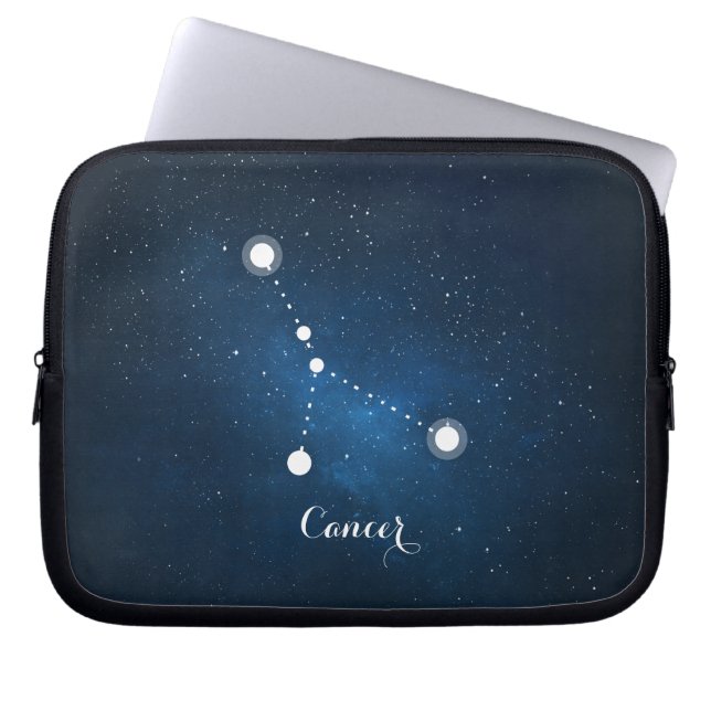 Funda Para Portátil Astrología Nébula Azul Cáncer Rótulo Zodiaco (Frente)
