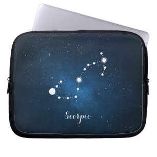 Funda Para Portátil Astrología Nebulosa Azul Escorpio Rótulo Zodiaco