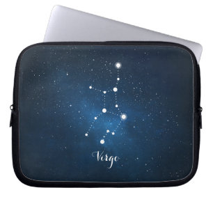 Funda Para Portátil Astrología Nebulosa Azul Virgo Rótulo Zodiaco