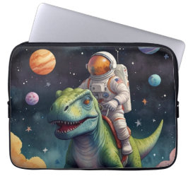 Funda Para Portátil Astronauta en Dino en el espacio