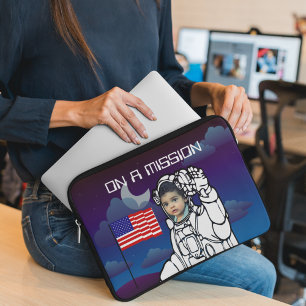Funda Para Portátil Astronauta En La Luna Niño Del Espacio Ultraterres