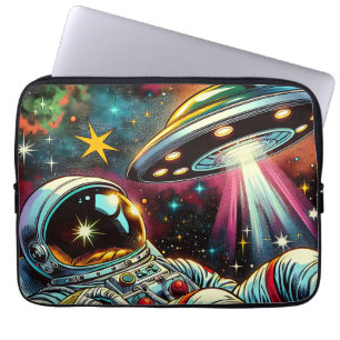 Funda Para Portátil Astronauta flotando en el espacio con un arte de O