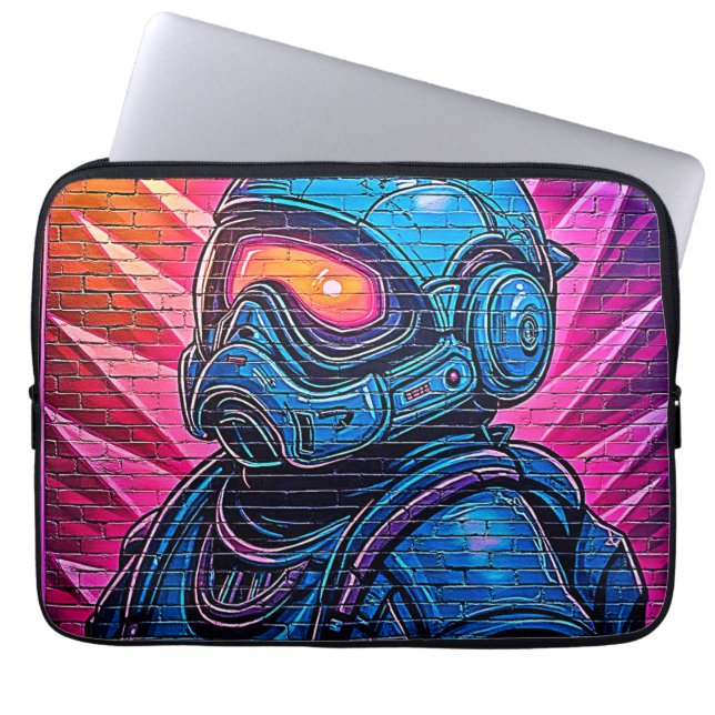Funda Para Portátil Astronauta Neon Cyberpunk (Frente)