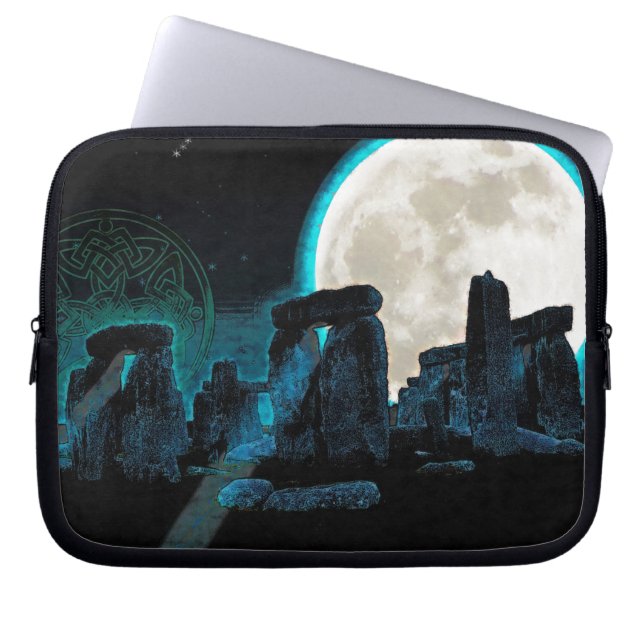 Funda Para Portátil Astronomía de Stonehenge Celta, Luna y Estrellas (Frente)
