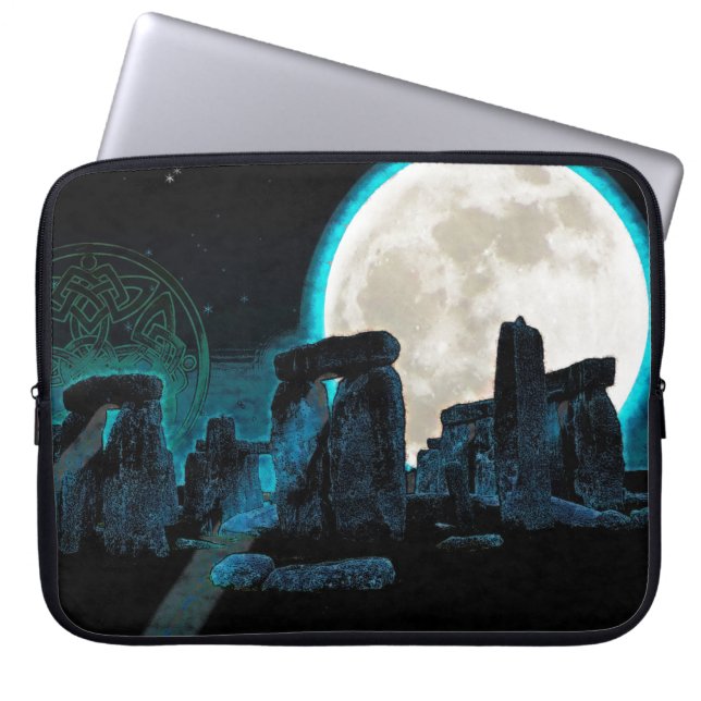 Funda Para Portátil Astronomía de Stonehenge Celta, Luna y Estrellas (Frente)