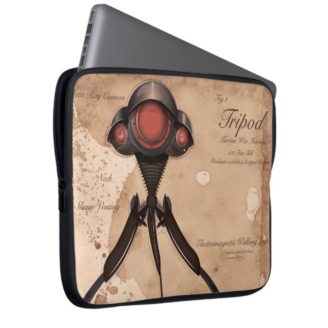 Funda Para Portátil ¡Ataque de Trípode Alien de Ciencia Ficción! (Anverso derecho)