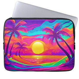 Funda Para Portátil Atardecer Azul y Naranja