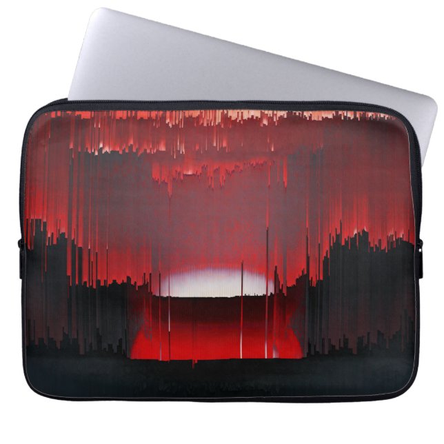 Funda Para Portátil Atardecer Digital Colorido con Fallo (Frente)