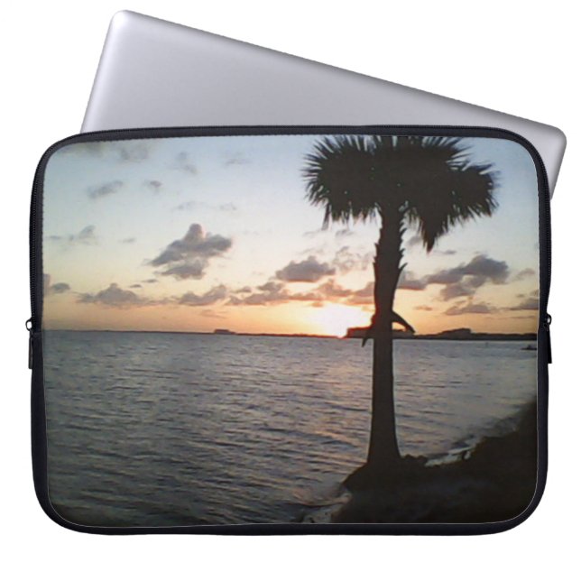 Funda Para Portátil Atardecer En La Playa (Frente)