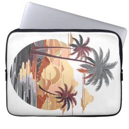 Funda Para Portátil Atardecer hawaiano con palmera.