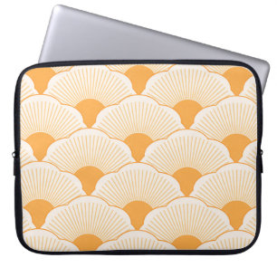 Funda Para Portátil Atardecer, naranja tonal, textura de hormigón