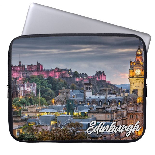 Funda Para Portátil Atardecer sobre Edimburgo, Escocia, Reino Unido (Frente)