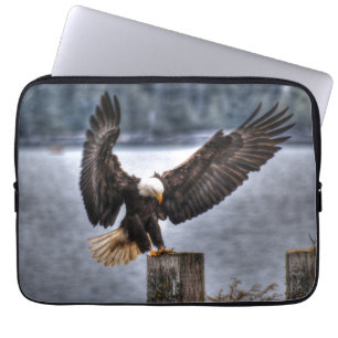 Funda Para Portátil Aterrizando por el águila calva, arte de foto de v
