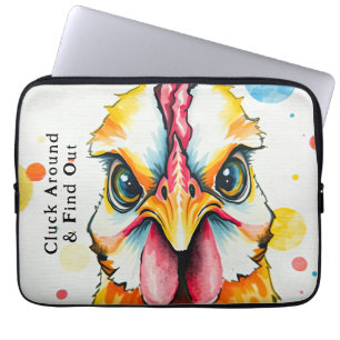 Funda Para Portátil Audaz y colorido arte de pollo Granja caprichosa