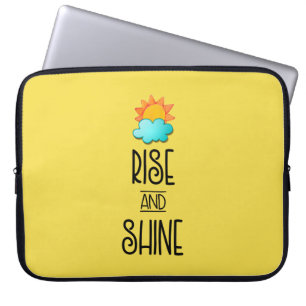 Funda Para Portátil Aumentar y brillar la tipografía con sol y nube