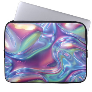Funda Para Portátil Aura Estética Gradiente de Metal Líquido Holográfi