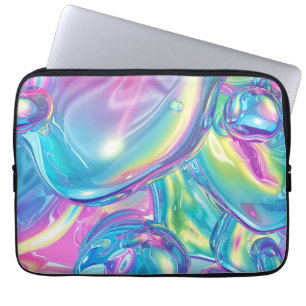 Funda Para Portátil Aura Estética Gradiente de Metal Líquido Holográfi